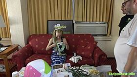 Luna Lips' pregnant pussy gets fucked by many horny hung cocks in gangbang