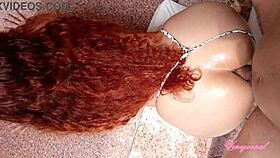 is that latina redhead's big ass getting fucked at the pool