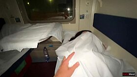 girl woke up on the public train from penetration into her wet pussy