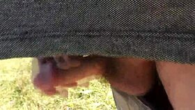 on this wild beach, does the naked blonde notice the pervert jerking off?