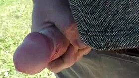 on this wild beach, does the naked blonde notice the pervert jerking off?