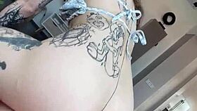 I caught my blonde lingerie model masturbating on set for POV anal sex vertical