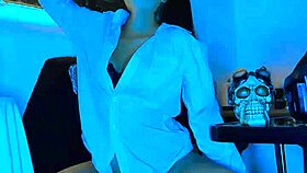 The Wonderful Blue Masturbates for You Live with Her Big Dildo