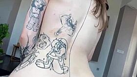 I caught my blonde lingerie model masturbating on set for POV anal sex vertical