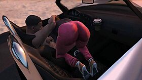 Grand Theft Auto 5 Game - Franklin Gets Hooker Service From Prostitute In Car For Sex