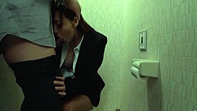 Japanese Secretary Sucks Boss At Public Toilet