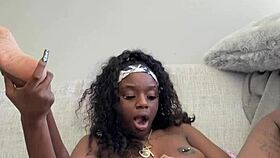 Big dicks get me wet during solo masturbation with tight pussy