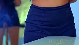 Asian Teen Fucks Table Corner for Intense Pussy Orgasm