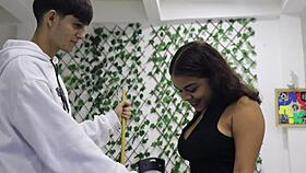 Watch this perverted Latina brunette beg for rough fucking on the billiard table after lessons!