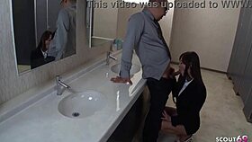 Japanese Secretary Sucks Boss At Public Toilet