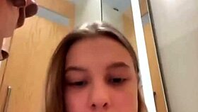 She tries first time PUBLIC MASTURBATION close up.