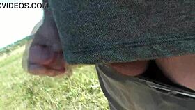 on this wild beach, does the naked blonde notice the pervert jerking off?