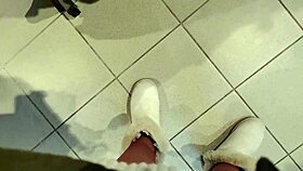 Italian Mature Woman Flashes Hairy Pussy In Changing Room