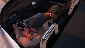 Grand Theft Auto 5 Game - Franklin Gets Hooker Service From Prostitute In Car For Sex