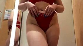 She tries first time PUBLIC MASTURBATION close up.