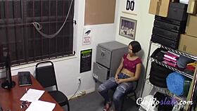 brunette hottie fucks cop to escape jail for stealing- natalie porkman