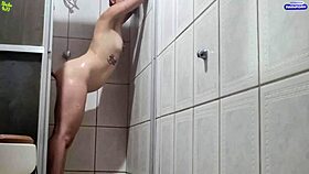 i caught latina amateur bathing and fucked her in shower
