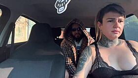 Woman Uber Fucks Suspicious Passenger In Car, Cums On His Monster Cock Without Paying Fare