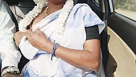 Dirty beautiful indian cute desi car romance with telugu dirty talks