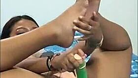 Is this what happens when I record a sexy brunette changing clothes? She starts masturbating.