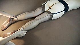 the story of soles massage on horny milf in nylon stockings with tickling