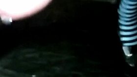 Woman pegging with strap-on fucks guy with female panties and ejaculates without touching herself