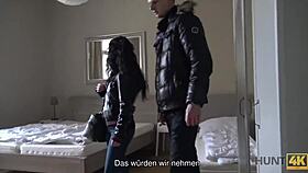 busty brunette jocelyne z fucks for cash 😏 shaved pussy outdoor