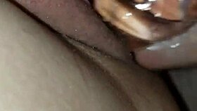 Wife taking my cock and an icicles glass dildo in her pussy at the same time