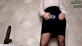 hot teacher fun with big dildo