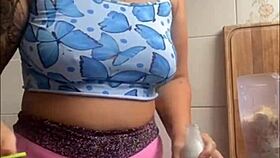 she's crazy to flash her big swollen pussy everywhere