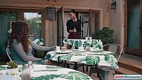 narrating the outdoor fuck with my tgirl college girlfriend in her cafe, licking and sucking shaved pussy