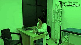 doctor visits patient in hospital for huge cock treatment