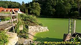 fingered slut urinates outdoors in high definition