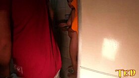 Rebecca Santos shaves her ass while Bibi showers