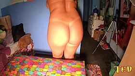 Rebecca Santos shaves her ass while Bibi showers