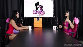 compilado da tata no swing cast com tifany rocha sheer red lingerie and bisexual group.