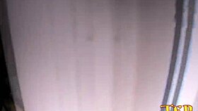 Rebecca Santos shaves her ass while Bibi showers