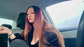 artemisia love smokes cigarette in car while flashing nipple