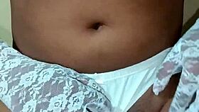 ladyboy shemale wearing erotic white panty and bra