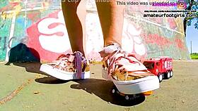 Kati s toy car crush trample giantess crushing toys stomping plastic car crush toy car sneaker toy toycrush plastic car