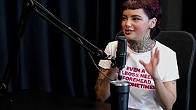 Annie Clementine nervously gets tattooed in group exposure