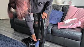 pretty british housewife tries on lingerie in homemade video