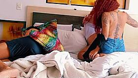 Milf watches cuckold threesome with rough anal