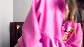 young brunette babe gets creampied in pov hardcore scene with big cock