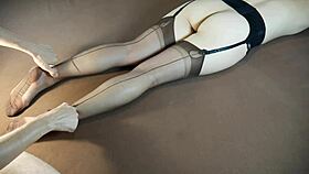 the story of soles massage on horny milf in nylon stockings with tickling