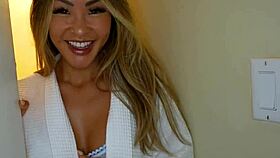 Asian milf wife surprises husband on holiday with linda lan