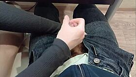 jerked off a classmates cock right during a lecture