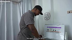 I End Up Fucking With The Technician That Has A Monster Black Cock That Cums On My Tits