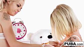 Elsa and Daisy play with cupcakes and each other in a fun activity.