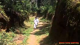 desi girlfriend outdoor bush fuck with lover